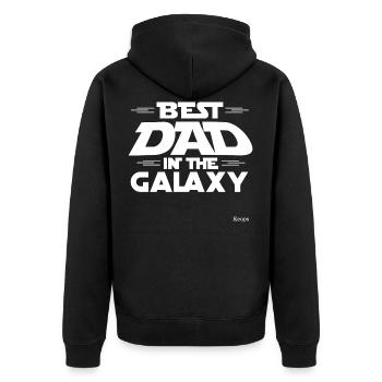 Best Dad in the Galaxy T-shirt ,birthday,fun,dad, - Unisex Premium Organic Zip Hoodie - black - Back - Nico (187cm)