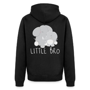 little bro - Unisex Premium Bio Zip Hoodie - Schwarz - Hinten - Nico (187cm)