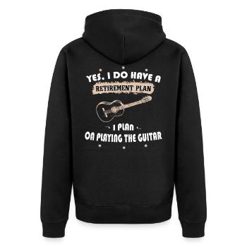 Gitarre Gitarrist Rente Ruhestand Pension Rentner - Unisex Premium Bio Zip Hoodie - Schwarz - Hinten - Nico (187cm)