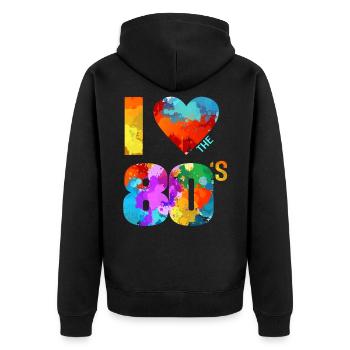 J'aime les années 80 - Veste à capuche bio Premium Unisexe - noir - Dos - Nico (187cm)