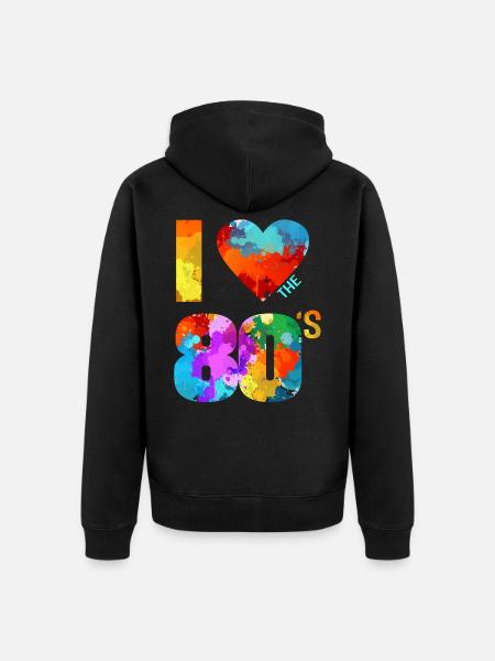 I love the 80's - Unisex Premium Organic Zip Hoodie - black