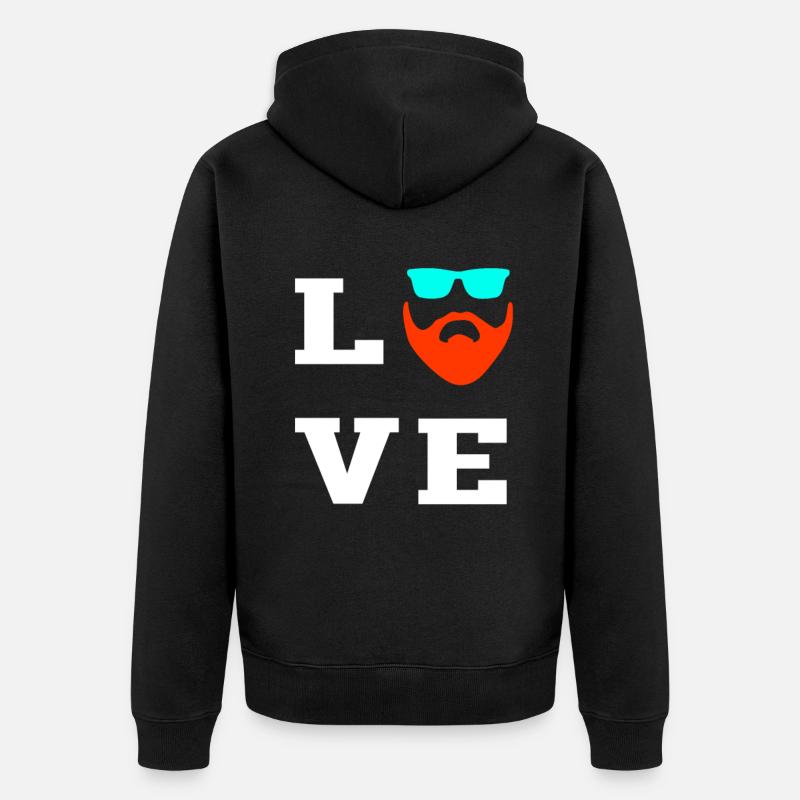 Bart für Bartträger - Unisex Premium Bio Zip Hoodie - Schwarz