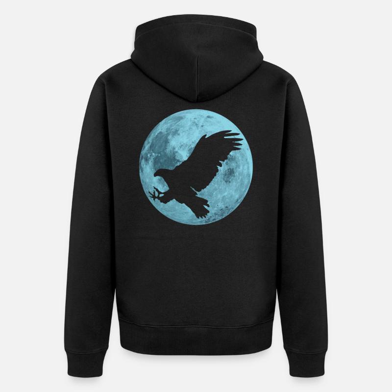 Aigle pleine lune - Veste à capuche bio Premium Unisexe - noir