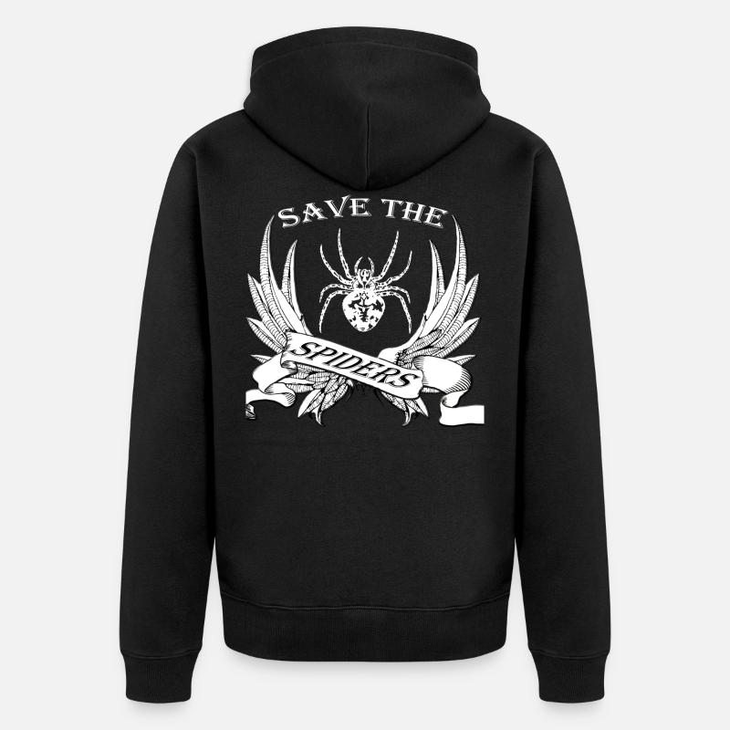 Spinne - Unisex Premium Bio Zip Hoodie - Schwarz