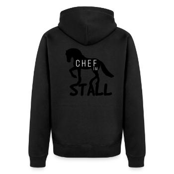 Boss in the stable Reiterhof Reitverein Horse - Unisex Premium Organic Zip Hoodie - black - Back - Nico (187cm)