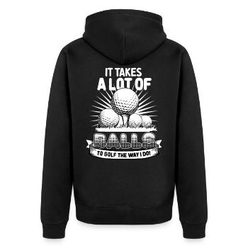 Golfing Funny Quote T-Shirt Gift For Golfers - Unisex Premium Organic Zip Hoodie - black - Back - Nico (187cm)