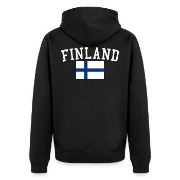 Drapeau national finlandais - Veste à capuche bio Premium Unisexe - noir - Dos - Nico (187cm)