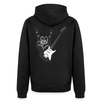 Guitare électrique en métal lourd avec des personnages de cornes de diable - Veste à capuche bio Premium Unisexe - noir - Dos - Nico (187cm)