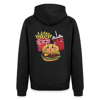 Cats as fast food - Unisex Premium Organic Zip Hoodie - black - Back - Nico (187cm)