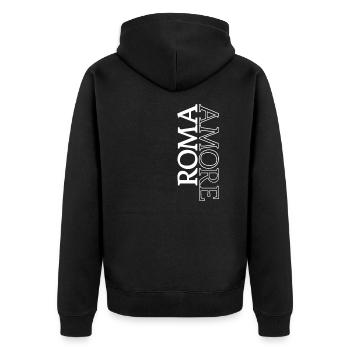 Roma amore Souvenir Rom Liebe Italien Typografie - Unisex Premium Bio Zip Hoodie - Schwarz - Hinten - Nico (187cm)