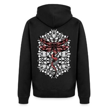 libellule - Veste à capuche bio Premium Unisexe - noir - Dos - Nico (187cm)