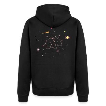 Constellation de dinosaures Triceratops - Veste à capuche bio Premium Unisexe - noir - Dos - Nico (187cm)
