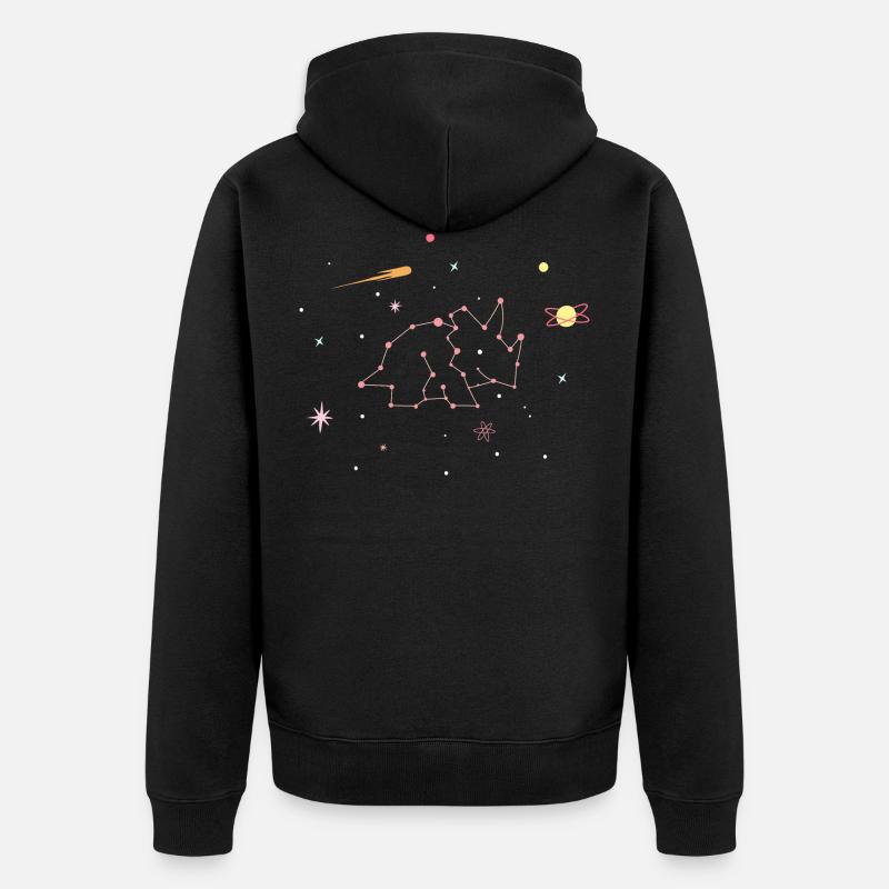 Triceratops Dinosaurier Sternbild - Unisex Premium Bio Zip Hoodie - Schwarz