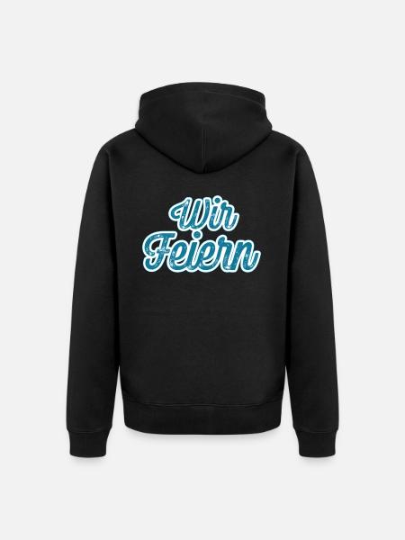 Wir Feiern - Unisex Premium Bio Zip Hoodie - Schwarz