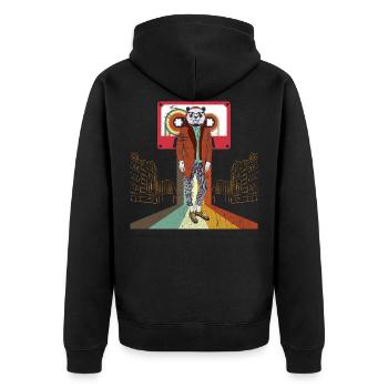 Funky panda - Unisex Premium Organic Zip Hoodie - black - Back - Nico (187cm)