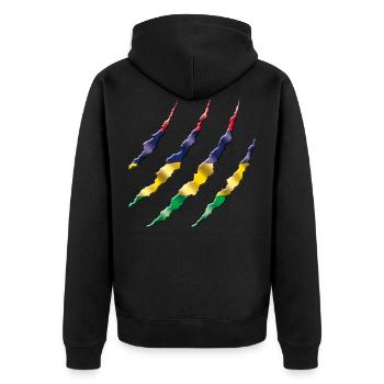 Mauritius - Unisex Premium Organic Zip Hoodie - black - Back - Nico (187cm)