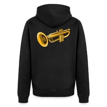 Trumpet - Wind Instrument Jazz Orchestra - Unisex Premium Organic Zip Hoodie - black - Back - Nico (187cm)