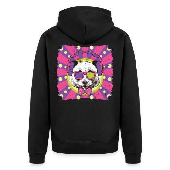 Funky Panda - Unisex Premium Bio Zip Hoodie - Schwarz - Hinten - Nico (187cm)