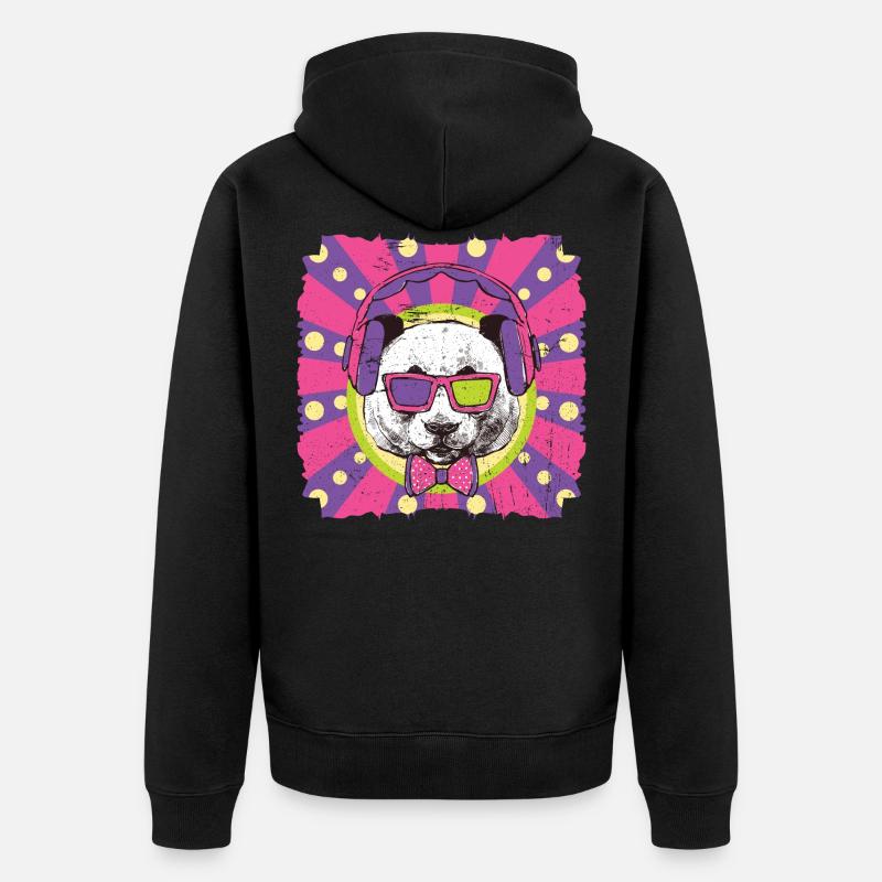Panda funky - Veste à capuche bio Premium Unisexe - noir