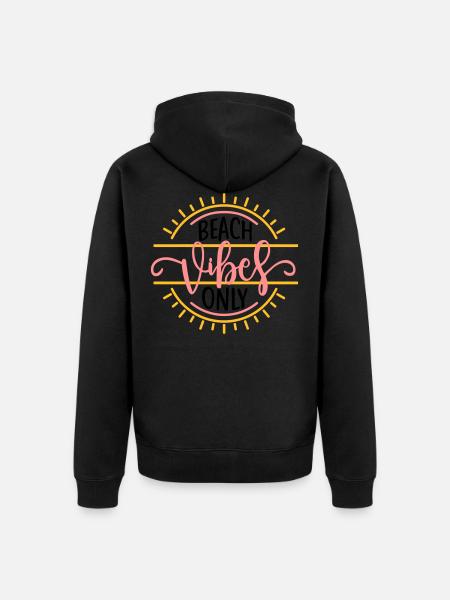beach vibes only - Unisex Premium Organic Zip Hoodie - black