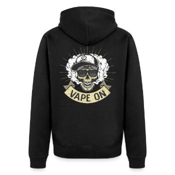 Cloud Chaser - Vaping Gangster - Vape On - Unisex Premium Bio Zip Hoodie - Schwarz - Hinten - Nico (187cm)