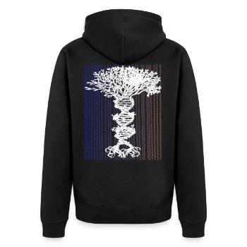 DNA Tree of Life Lucky Tree - Save the World - Unisex Premium Organic Zip Hoodie - black - Back - Nico (187cm)