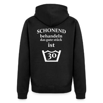 30. Geburtstag 30 - Unisex Premium Bio Zip Hoodie - Schwarz - Hinten - Nico (187cm)