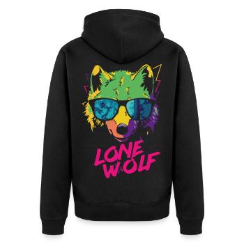 Lone Wolf - Loup solitaire - Veste à capuche bio Premium Unisexe - noir - Dos - Nico (187cm)