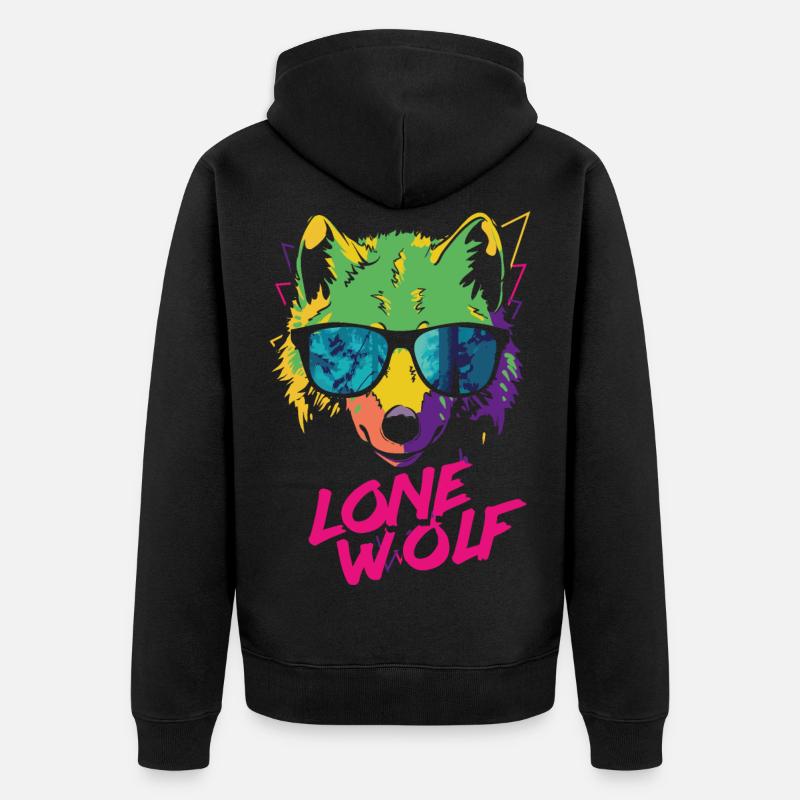 Lone Wolf - Loup solitaire - Veste à capuche bio Premium Unisexe - noir
