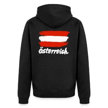 Drapeau autrichien - Veste à capuche bio Premium Unisexe - noir - Dos - Nico (187cm)