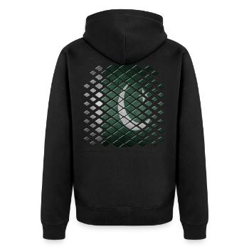 Pakistan - Unisex Premium Organic Zip Hoodie - black - Back - Nico (187cm)