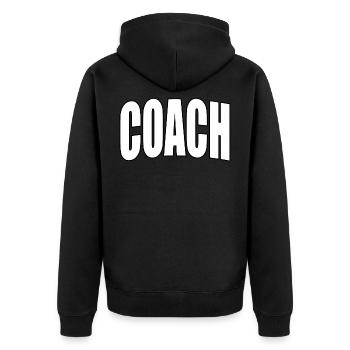Coach, Trainer, Mannschaft Sport Design, Geschenk - Unisex Premium Bio Zip Hoodie - Schwarz - Hinten - Nico (187cm)