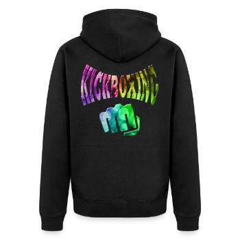 Kickboxen - Unisex Premium Bio Zip Hoodie - Schwarz - Hinten - Nico (187cm)