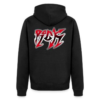 Rock, Rock and Roll, Hard Rock, Musik, Konzert - Unisex Premium Bio Zip Hoodie - Schwarz - Hinten - Nico (187cm)
