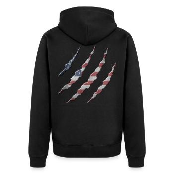 Amérique - Veste à capuche bio Premium Unisexe - noir - Dos - Nico (187cm)
