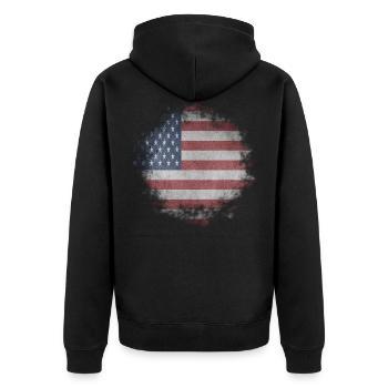 Amérique - Veste à capuche bio Premium Unisexe - noir - Dos - Nico (187cm)
