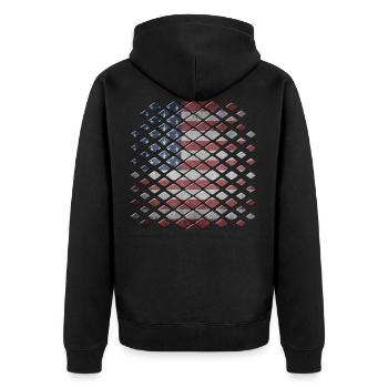 Amérique - Veste à capuche bio Premium Unisexe - noir - Dos - Nico (187cm)