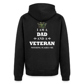 Dad & Veteran, Soldier, Military, Best Dad - Unisex Premium Organic Zip Hoodie - black - Back - Nico (187cm)