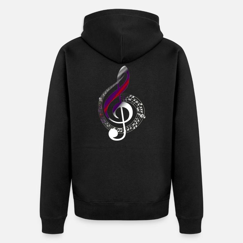 Clé de partition - Veste à capuche bio Premium Unisexe - noir