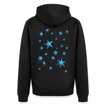 Étoile Étoiles étoilée Étoiles Etoiles Bleu - Veste à capuche bio Premium Unisexe - noir - Dos - Nico (187cm)