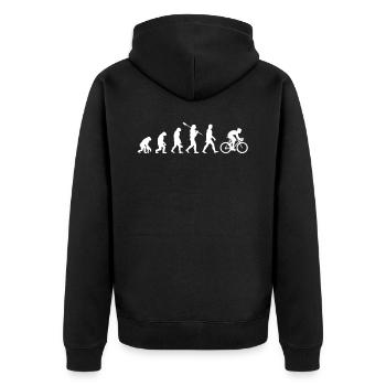 Rennrad Revolution - Unisex Premium Bio Zip Hoodie - Schwarz - Hinten - Nico (187cm)