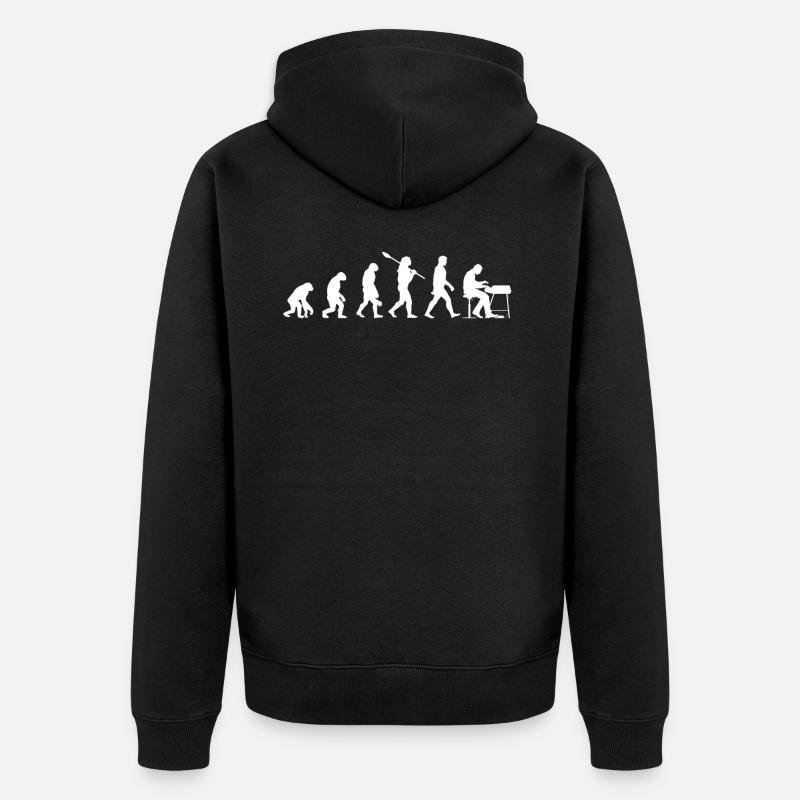 Keyboard Piano Evolution - Unisex Premium Bio Zip Hoodie - Schwarz