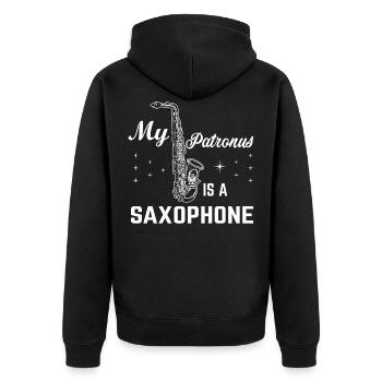 Musique instrument saxophone - Veste à capuche bio Premium Unisexe - noir - Dos - Nico (187cm)