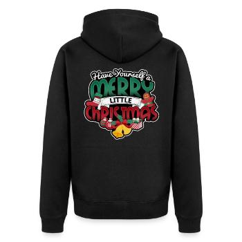 Joyeux Noël Ho Ho Ho Père Noël - Veste à capuche bio Premium Unisexe - noir - Dos - Nico (187cm)