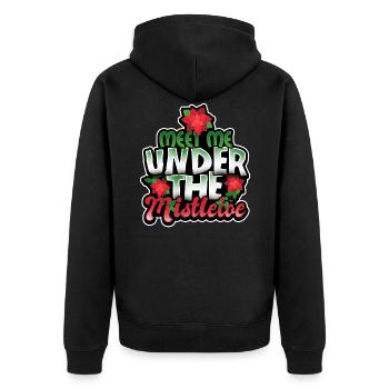Mistelzweig Weihnachten Jesus Frohe - Unisex Premium Bio Zip Hoodie - Schwarz - Hinten - Nico (187cm)
