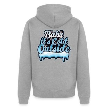 Bébé d'hiver gel froid - Veste à capuche bio Premium Unisexe - gris chiné - Dos - Nico (187cm)