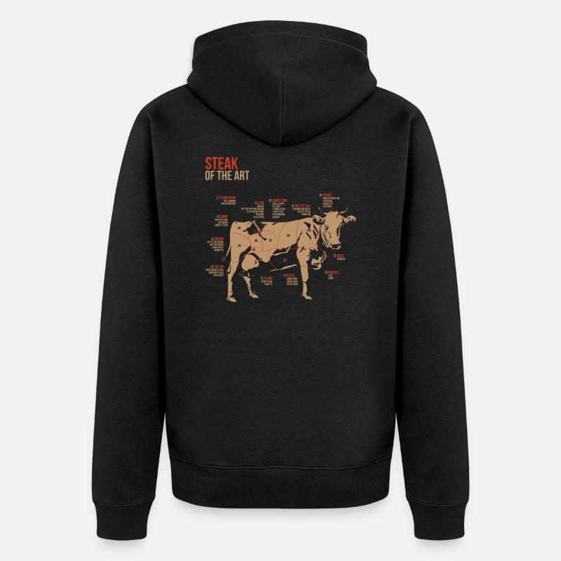 Steak Champ Winter BBQ Pitmaster - Unisex Premium Organic Zip Hoodie - black