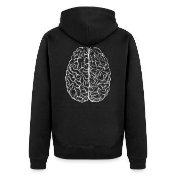 Cerveau blanc science chimie biologie cerveau - Veste à capuche bio Premium Unisexe - noir - Dos - Nico (187cm)