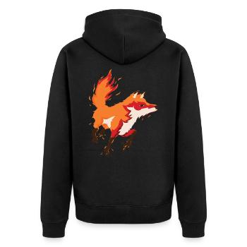 Fox forest wilderness hunting forest fox vulpes gift - Unisex Premium Organic Zip Hoodie - black - Back - Nico (187cm)
