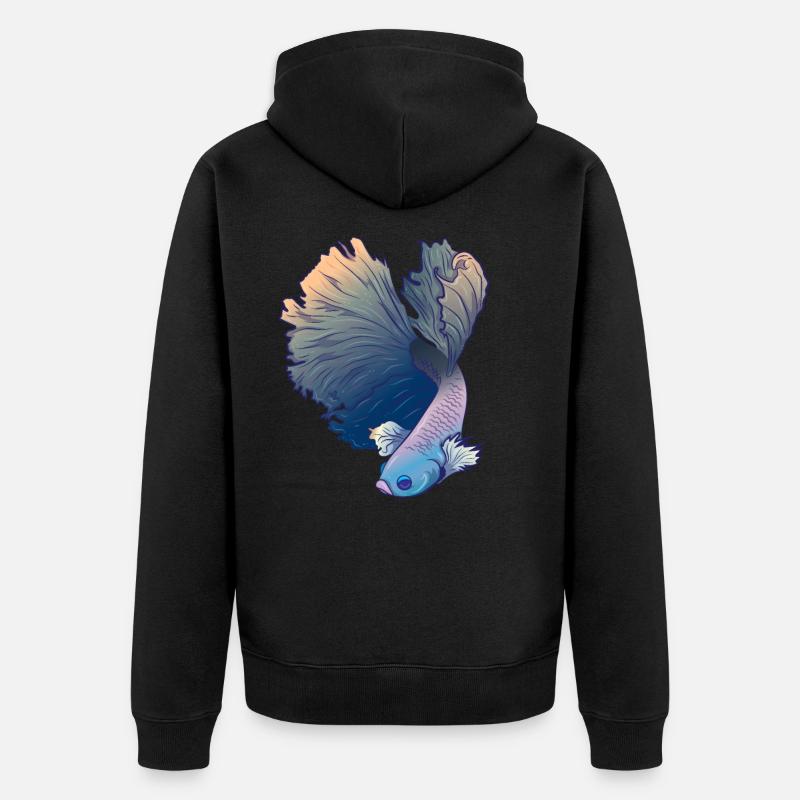 Betta Splendens Kampffisch Labyrinthfisch Geschenk - Unisex Premium Bio Zip Hoodie - Schwarz